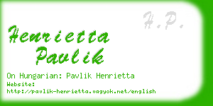 henrietta pavlik business card